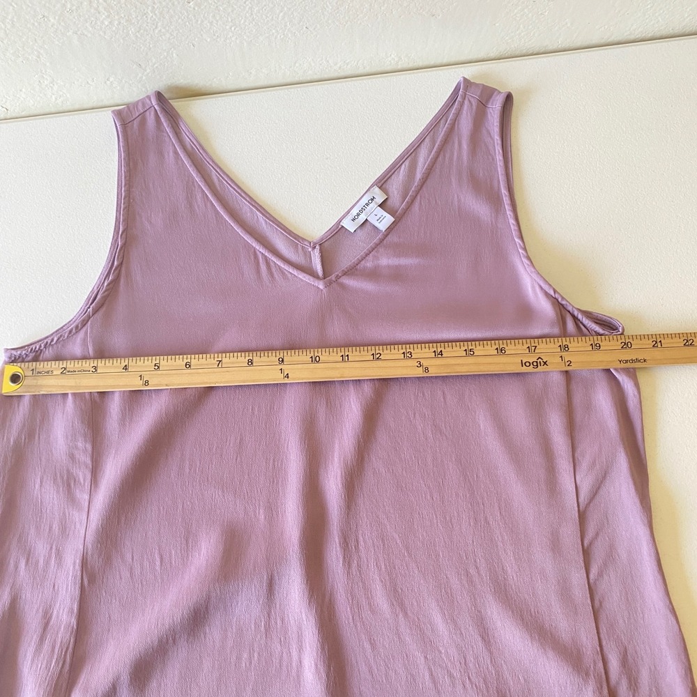 Nordstrom V-Neck Cami Tank Top Womens Large Purple Sleeveless Viscose Blouse - Picture 6 of 7